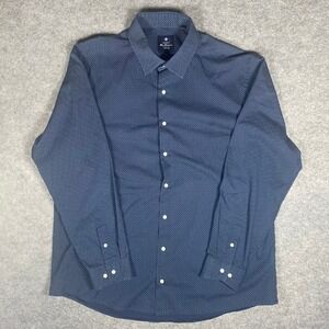 Ben Sherman Tailoring Men's Stretch Blue Micro Dot Dress Shirt XL
